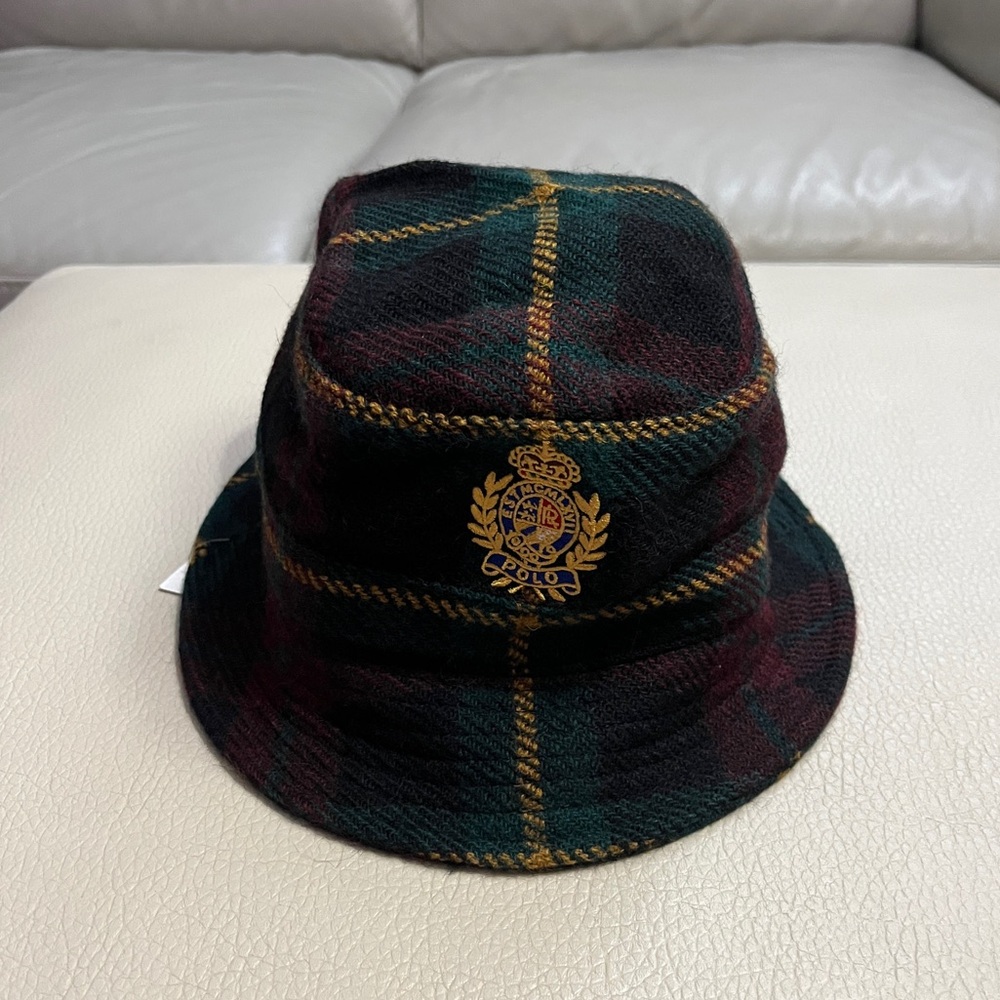 NWT - Polo Ralph Lauren Wool Alpaca Blended Crest Donegal Tweed Bucket Hat - S/M